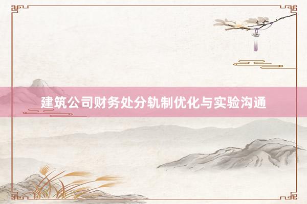 建筑公司财务处分轨制优化与实验沟通